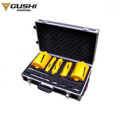 5PCS Dry Diamond Core Drill Bit Set With Metal Box